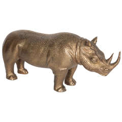 Fantastic Large Solid Brass Rhino by Sarreid