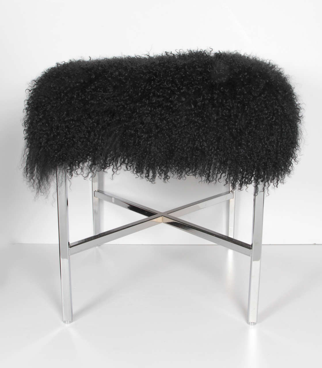 Mongolian Lamb and Chrome X Stool