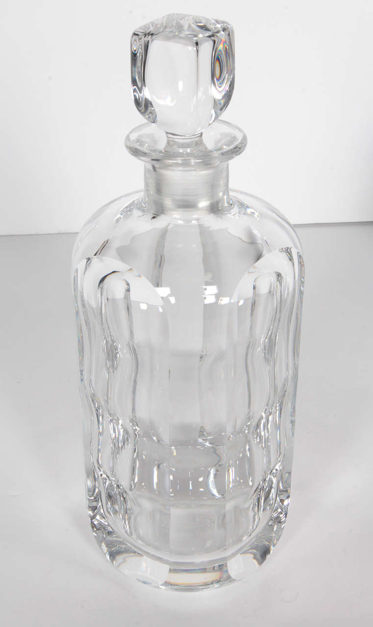 Scandinavian Modern Pair of Crystal Decanters by Sven Palmqvist for Orrefors