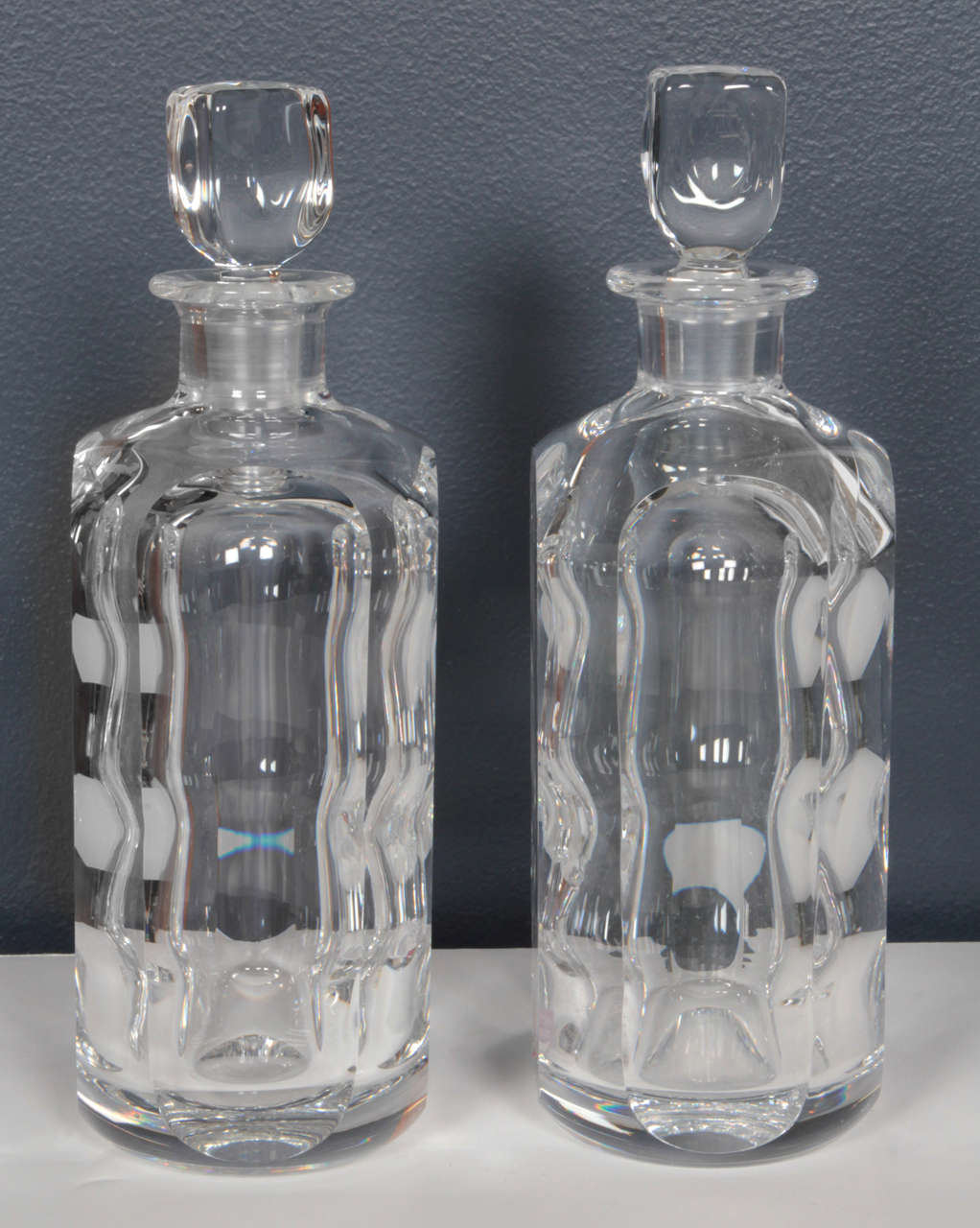 Pair of Crystal Decanters by Sven Palmqvist for Orrefors 1