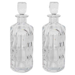 Pair of Crystal Decanters by Sven Palmqvist for Orrefors