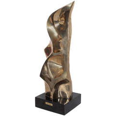 Magnificent Biomorphic 60's Light Bronze Abstract Sculpture by Seymour Meyer