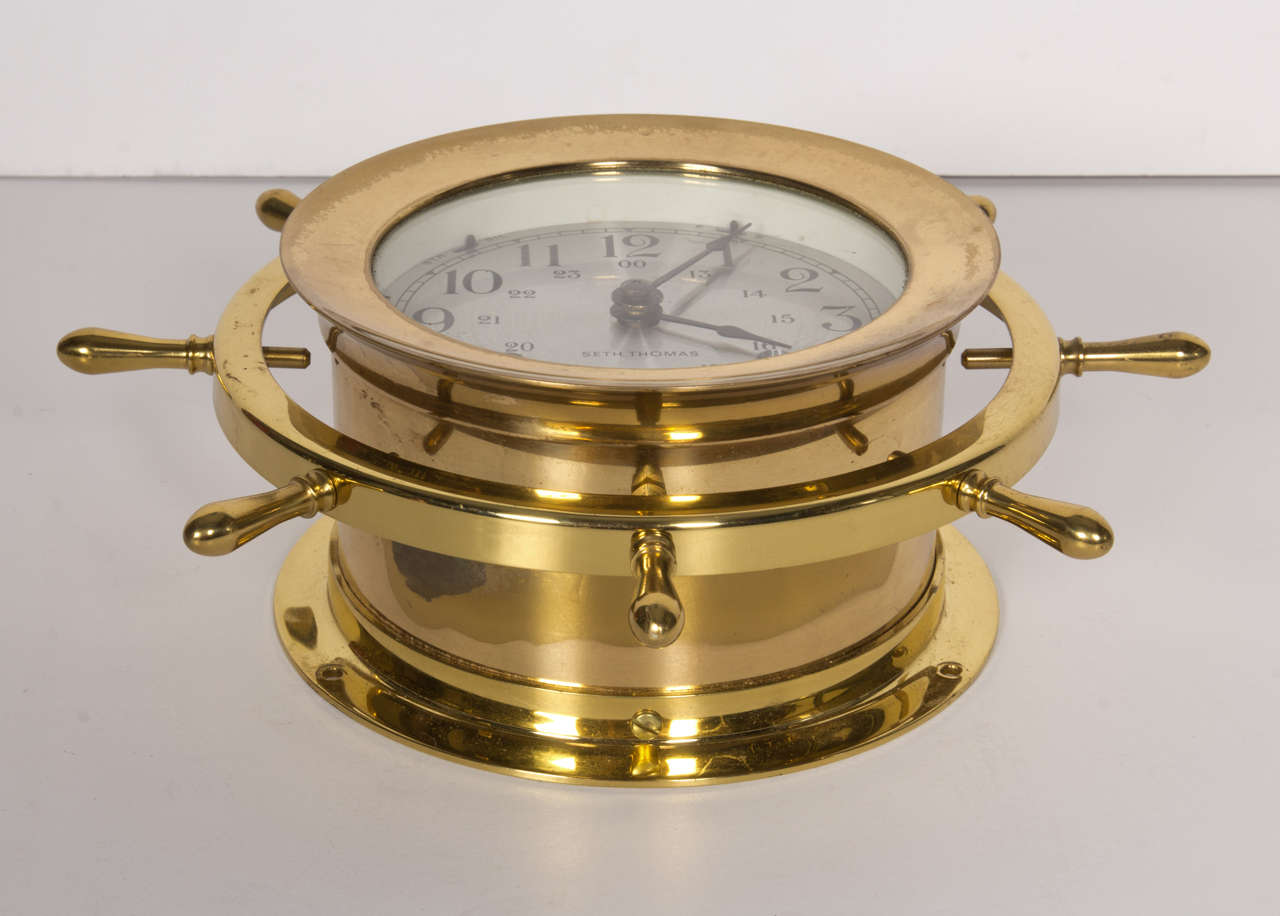 Helmsman Seth Thomas Brass Marine Wall Clock For Sale at 1stDibs seth