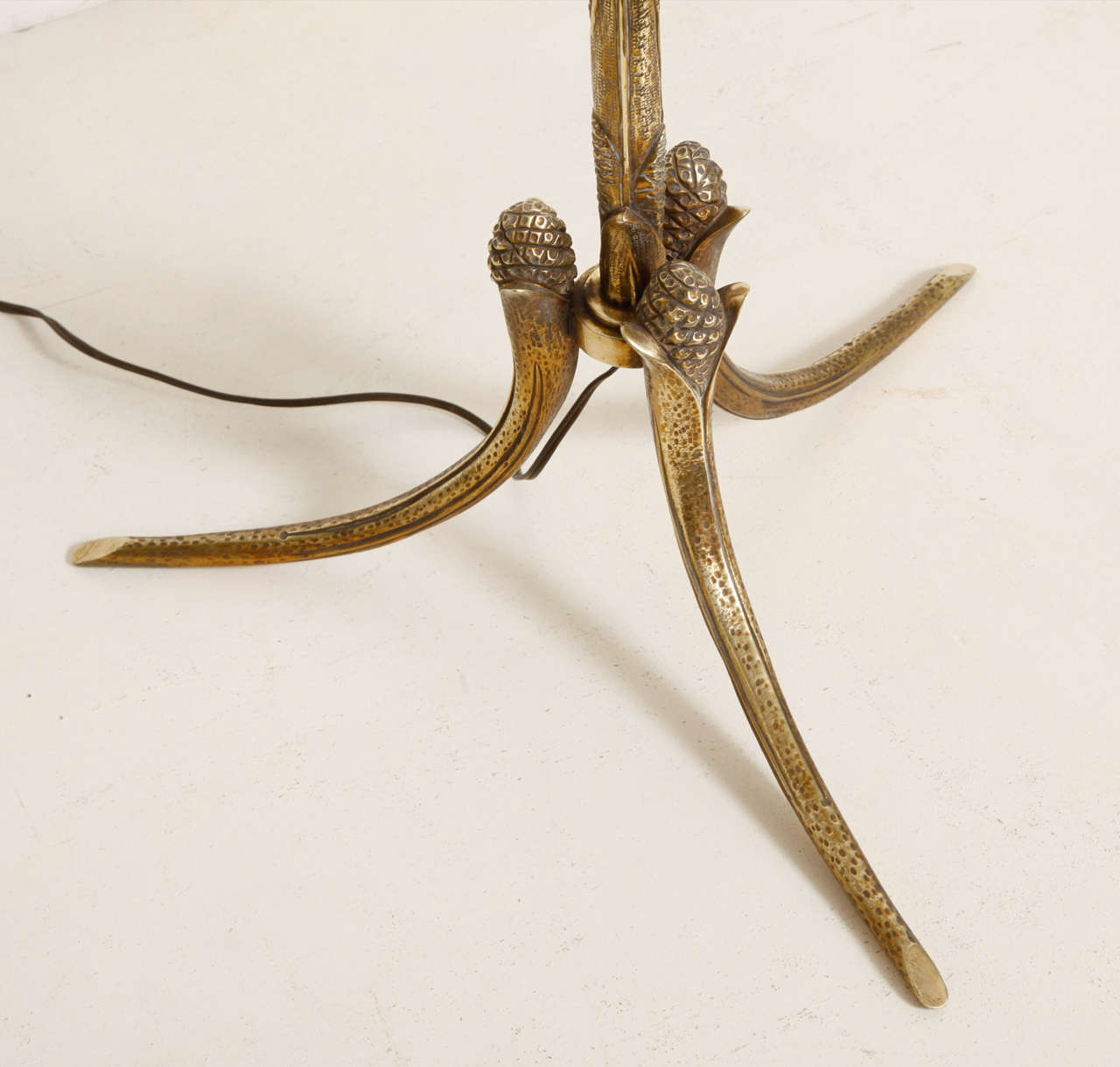 Mid-Century Modern Elegant Maison Bagues  Bronze Floor Lamp With Palms And Ears