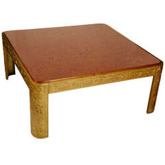 Bronze Table with Lacquered Wood Top by Peter Van Heeck 8