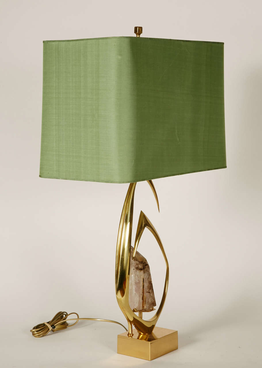 Brass Pair of Bronze Table Lamps by Willy Daro