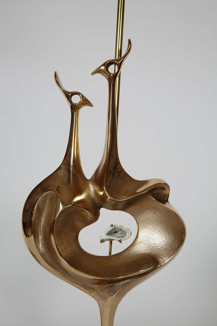 Belge Paire de lampes de table en forme de paon par Willy Daro en vente