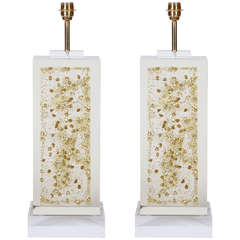 Pair of Lamps with Golden Inclusion by Romeo, Paris