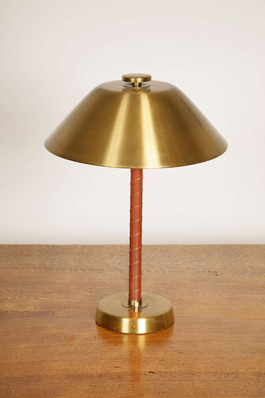 Metal and Leather Table Lamp 3
