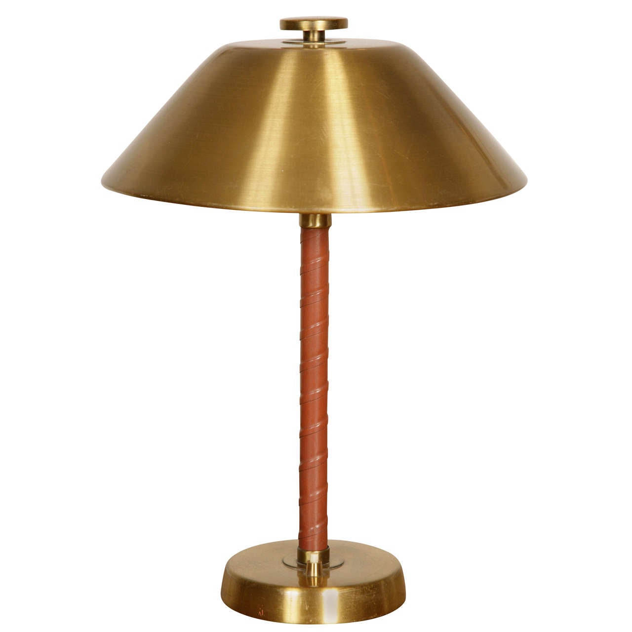 Metal and Leather Table Lamp