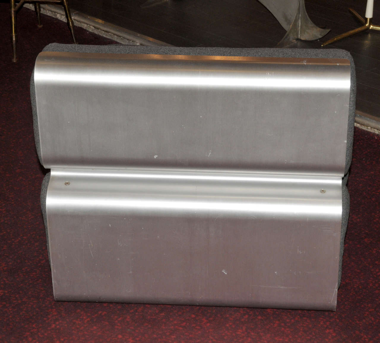 Aluminum Pair of 1970's Italian Armchairs For Sale