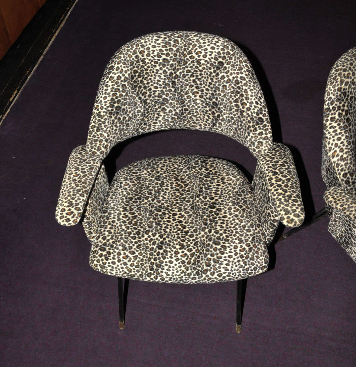 Metal Four 1970's Amrchairs and Two Footstools For Sale