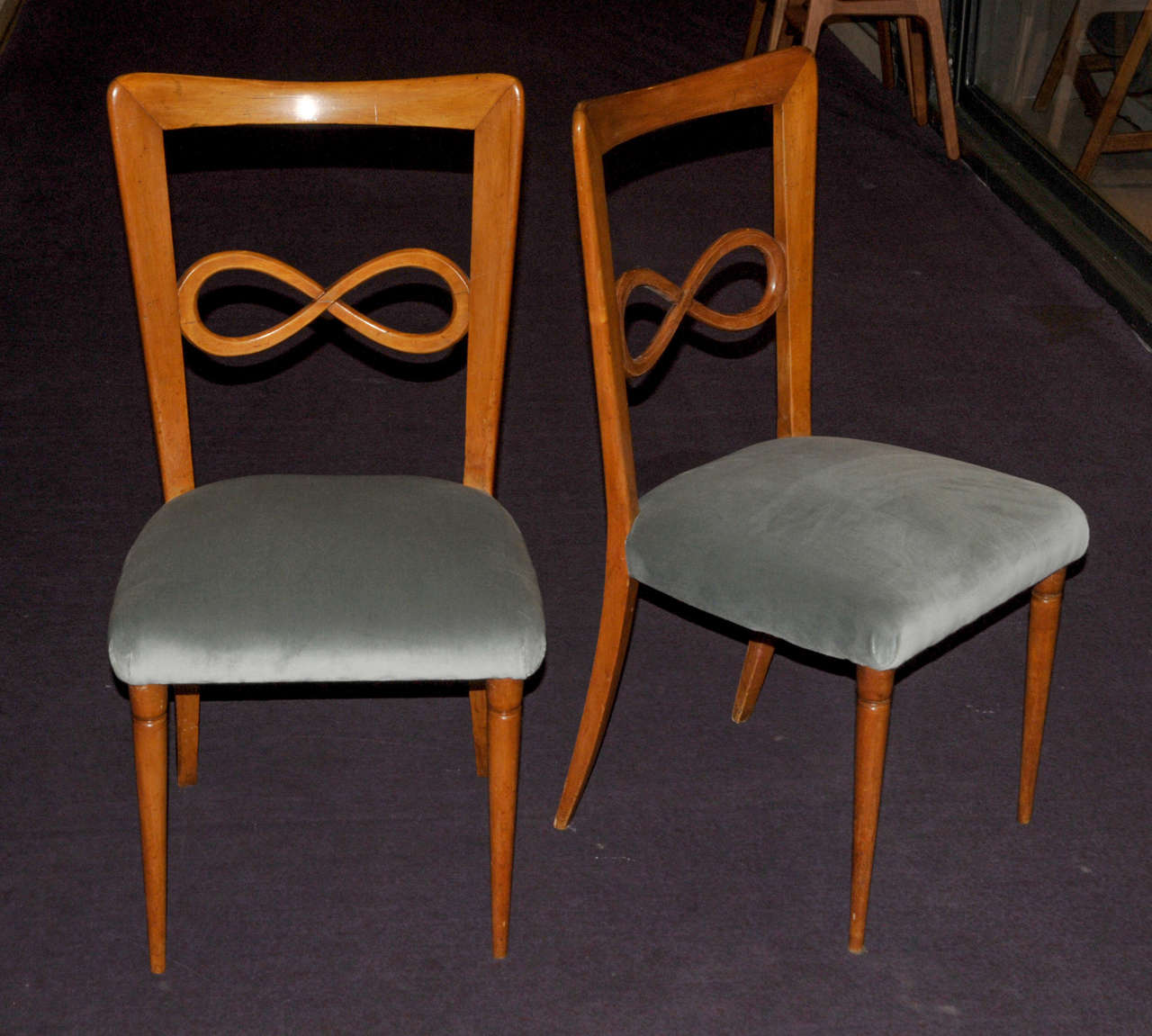 French Set of Eight 1950's Italian Chairs For Sale