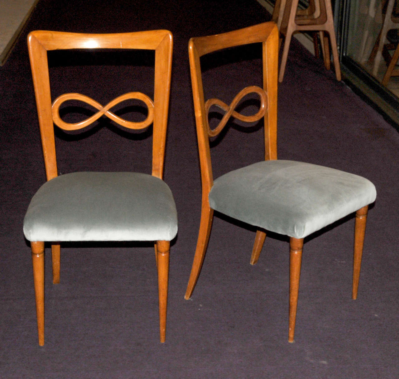 Mid-20th Century Set of Eight 1950's Italian Chairs For Sale