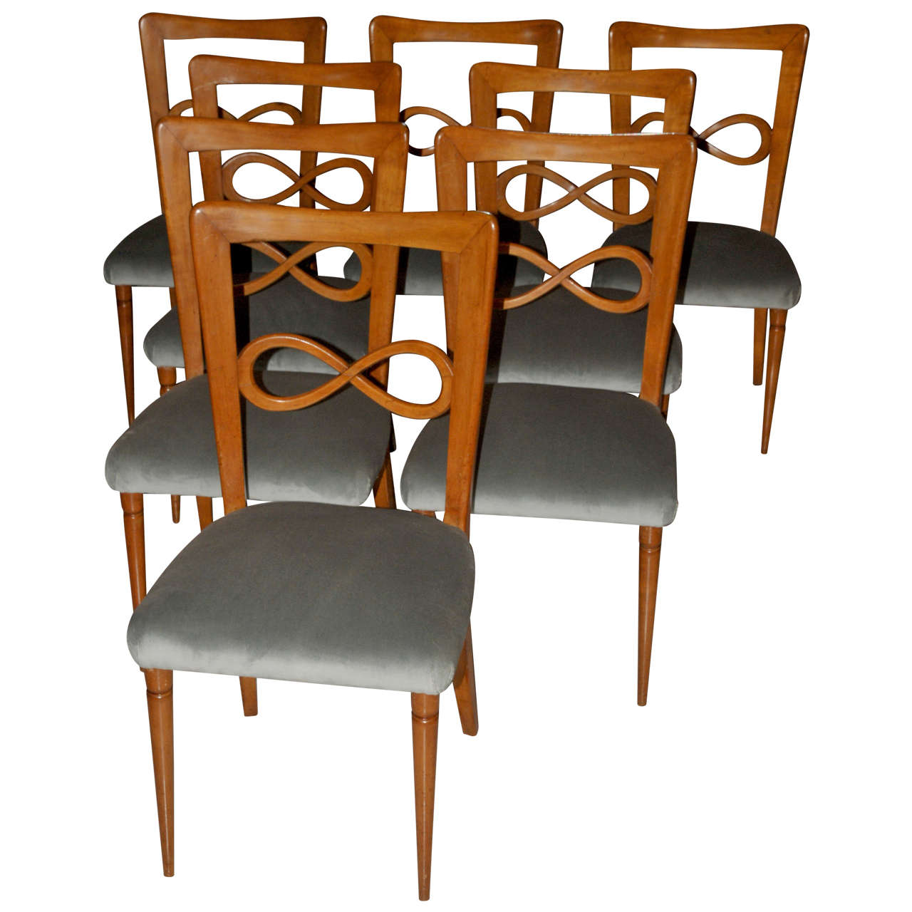 Set of Eight 1950's Italian Chairs For Sale