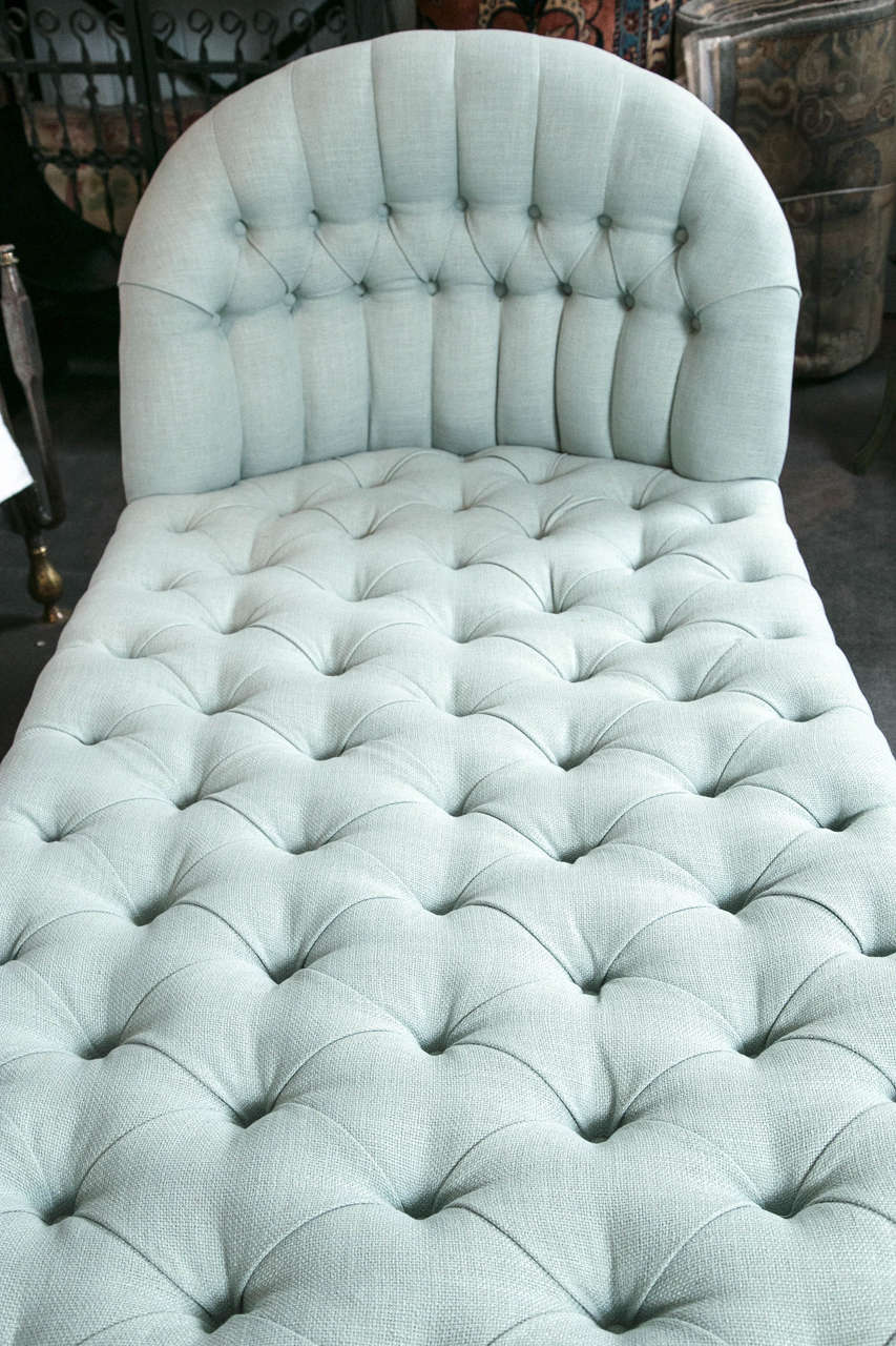 Linen 19th Century Chaise Lounge