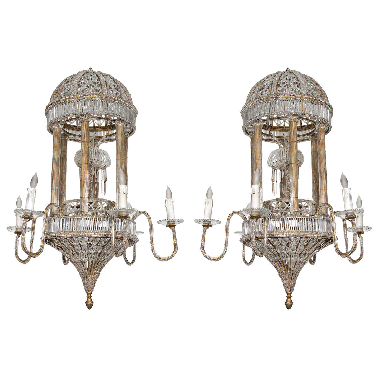 Unusual, Sicilian, Beaded Chandeliers