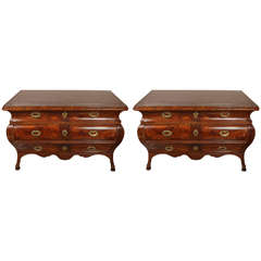 Exceptional Pair of 18th c., Italian Commodes