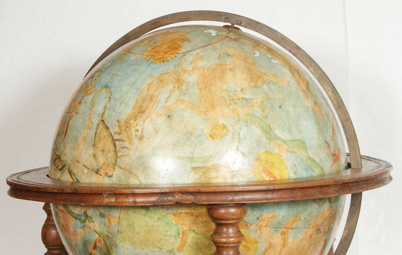 Carved Grand, 19th Century Painted Globe