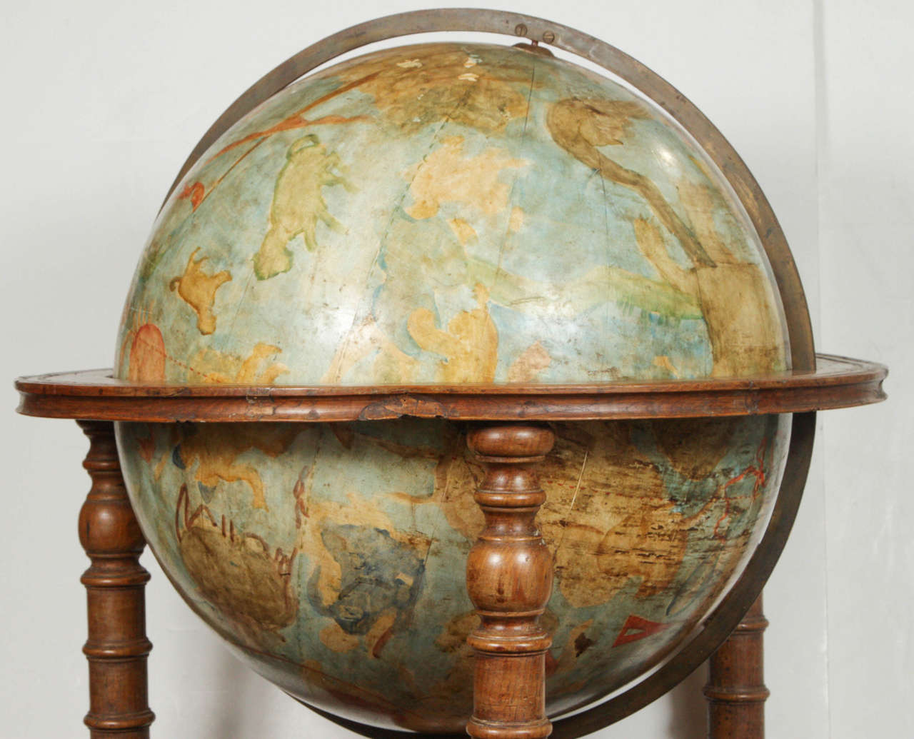 Metal Grand, 19th Century Painted Globe