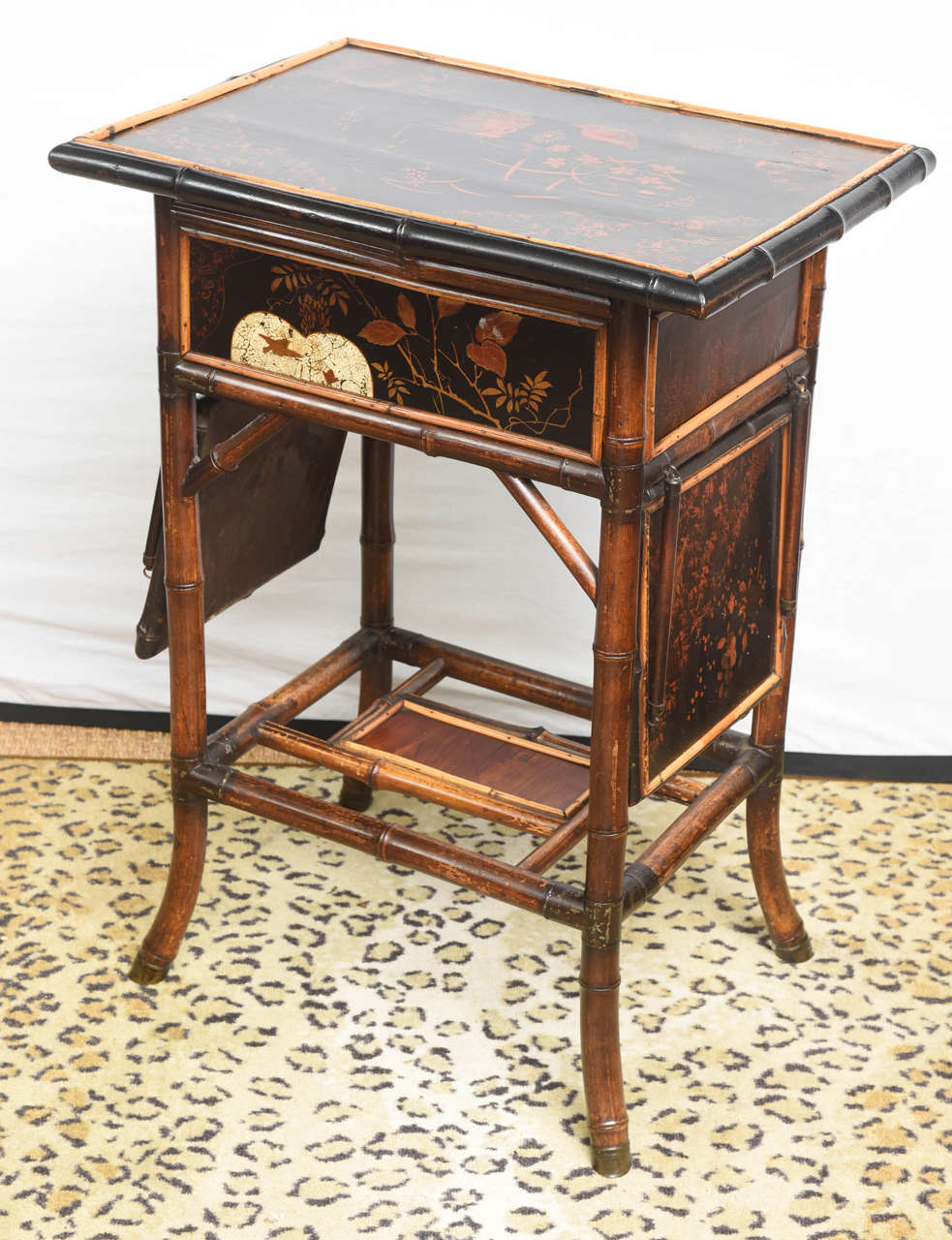 19th Century Lacquered Two-Tray Sewing or Side Table 3
