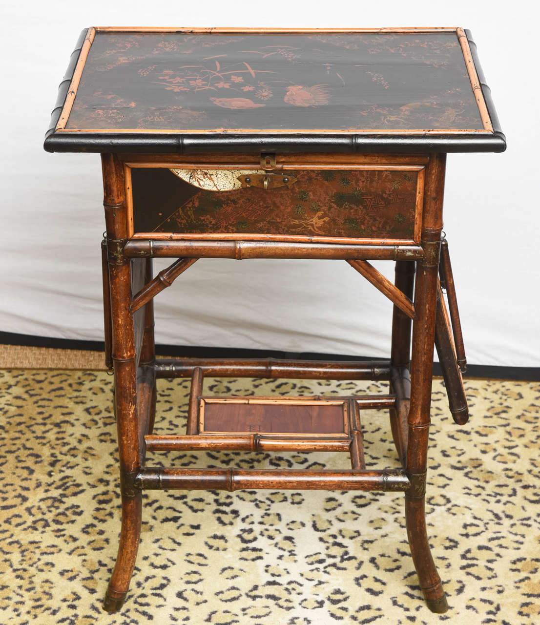 19th Century Lacquered Two-Tray Sewing or Side Table 4