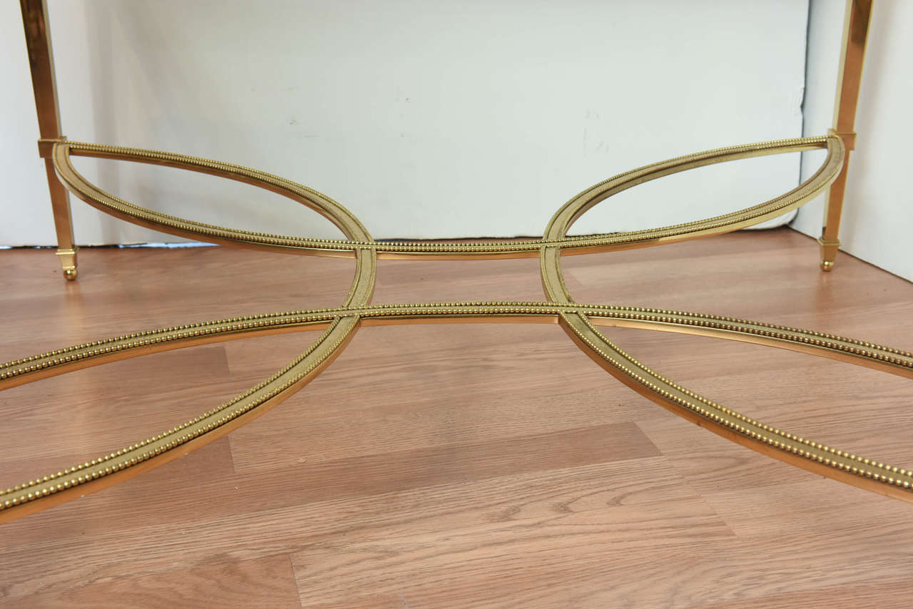 20th Century Hollywood Regency Solid Brass Coffee Table 