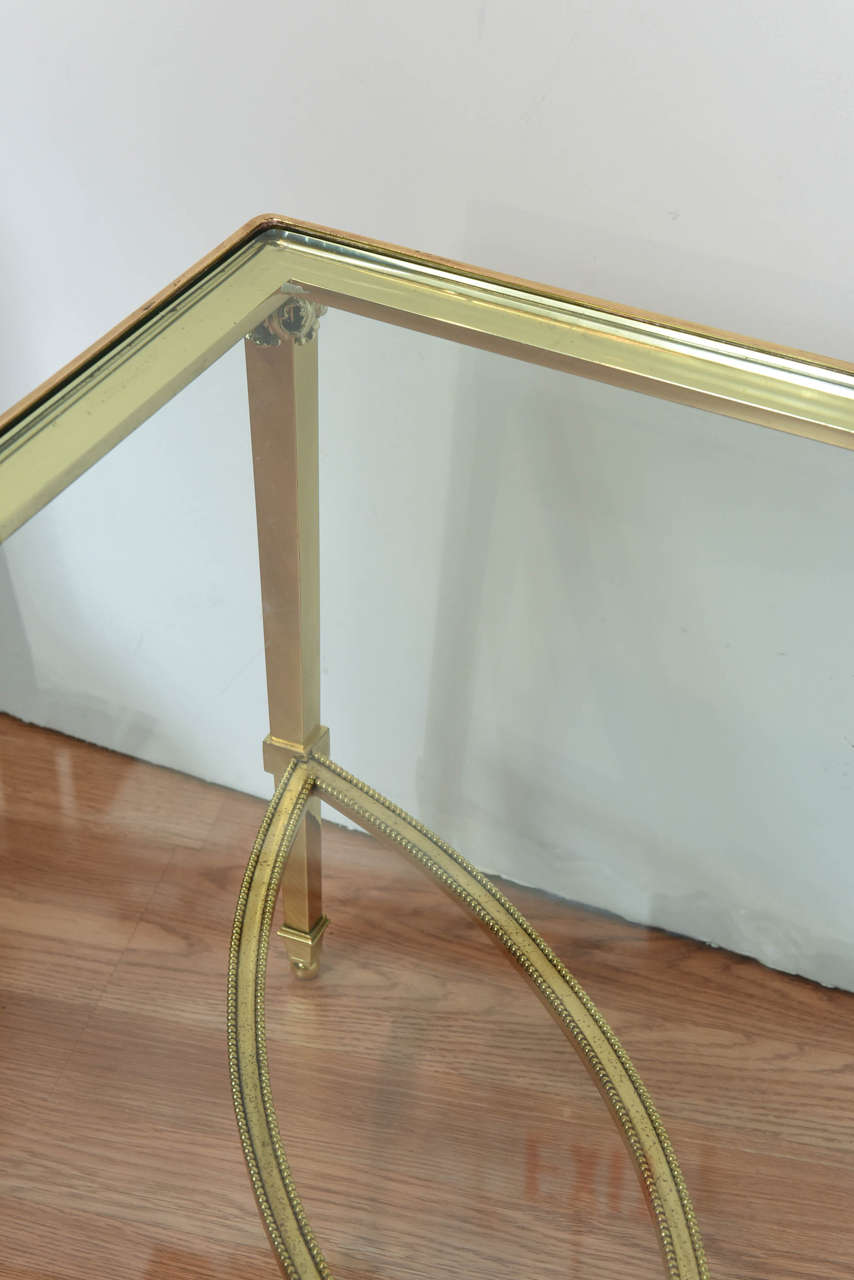 Hollywood Regency Solid Brass Coffee Table  2