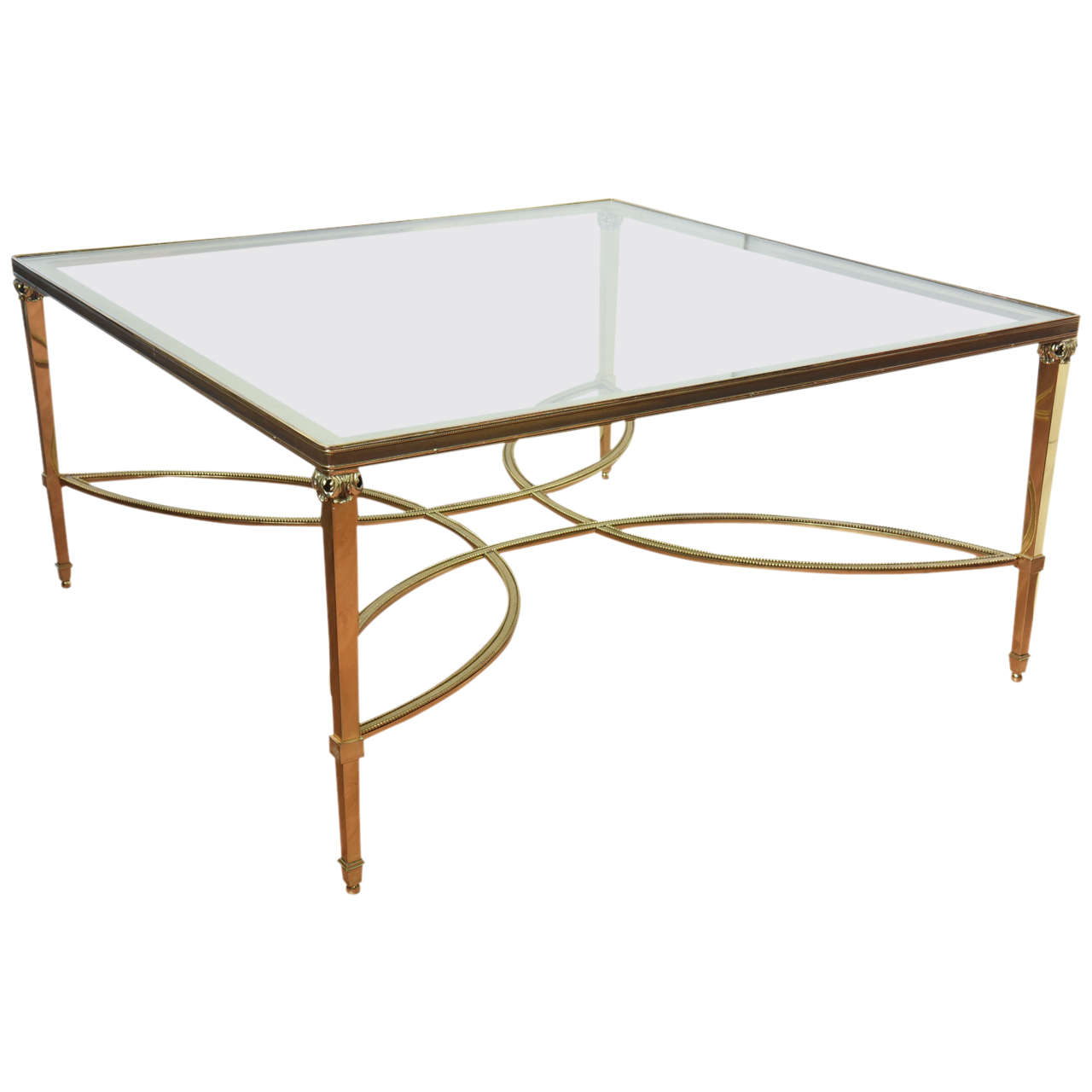 Hollywood Regency Solid Brass Coffee Table 