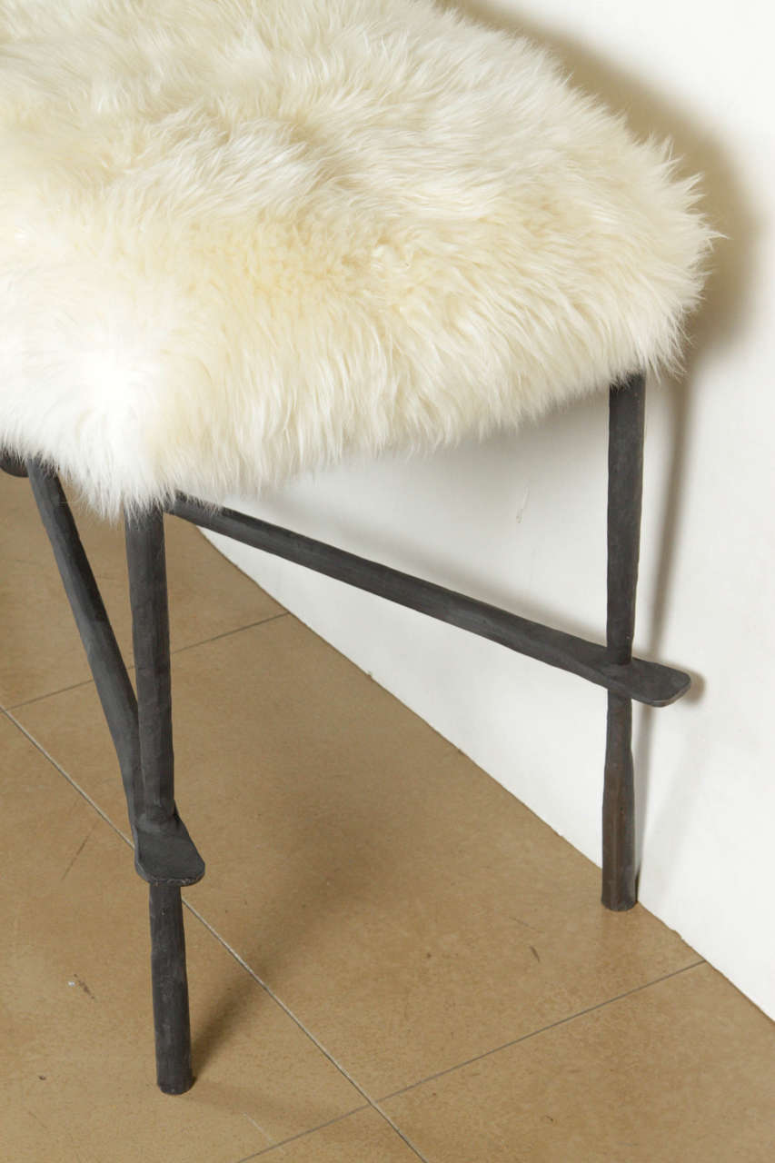 Faux Fur Fur Bench in the Style of Diego Giacometti