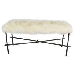 Fur Bench in the Style of Diego Giacometti