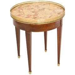 Antique Early 20th Century Bouillotte Accent Table with Pieced Gallery