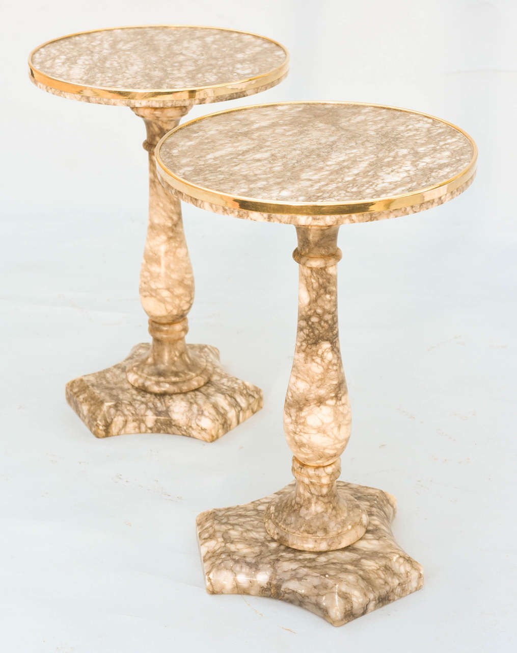 Pair of Alabaster Accent Tables 1