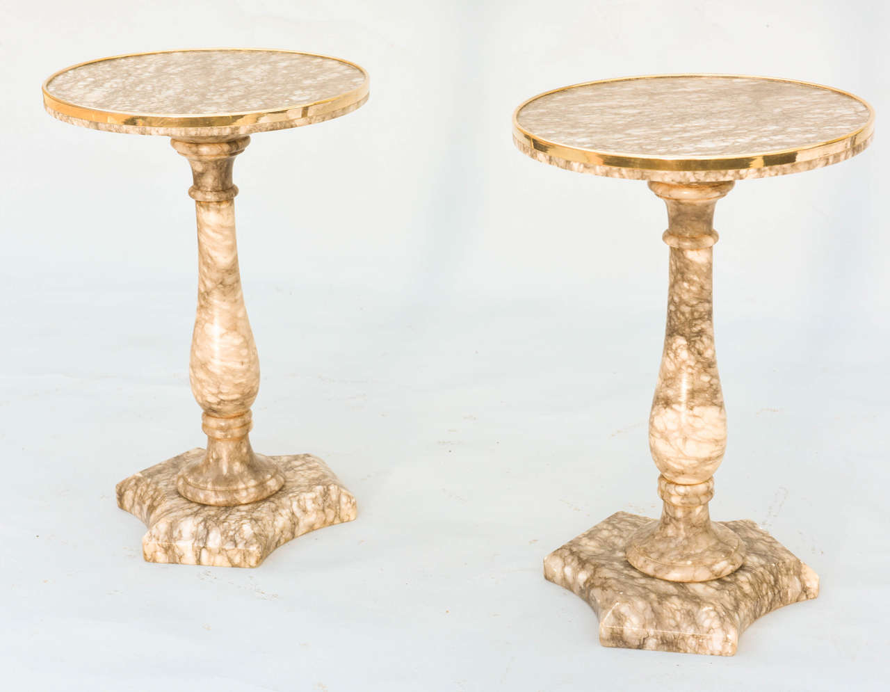 Pair of Alabaster Accent Tables 2