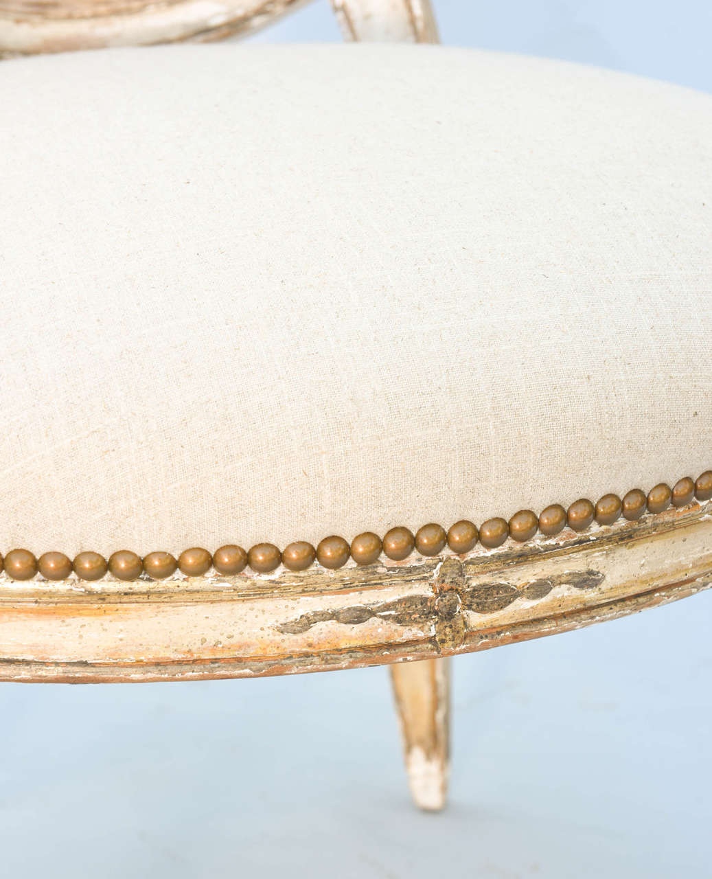 Pair of 19th Century Painted and Parcel Gilt Italian Fauteuils For Sale