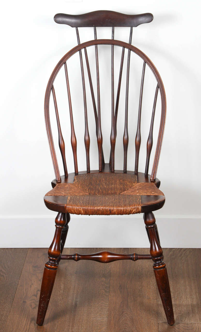 1920s “Butler” chair with spindle back and rush seat by LA furniture maker Joseph McPherson.