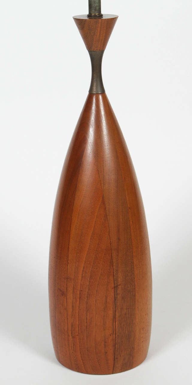 Mid-20th Century Tony Paul Brass and Wood Table Lamps