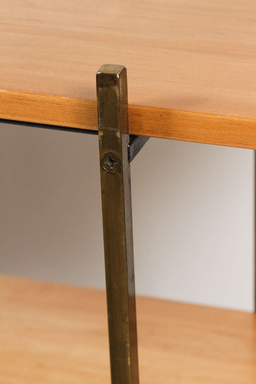 American Brass and Maple Bookshelf by Milo Baughman, for Murray Furniture