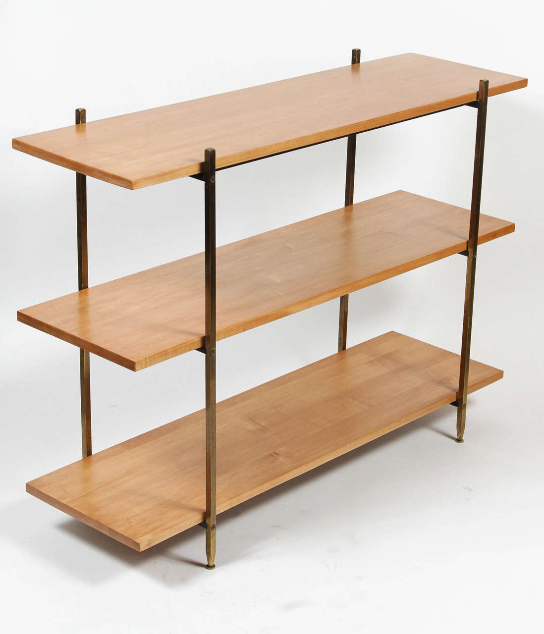 Brass and Maple Bookshelf by Milo Baughman, for Murray Furniture 1