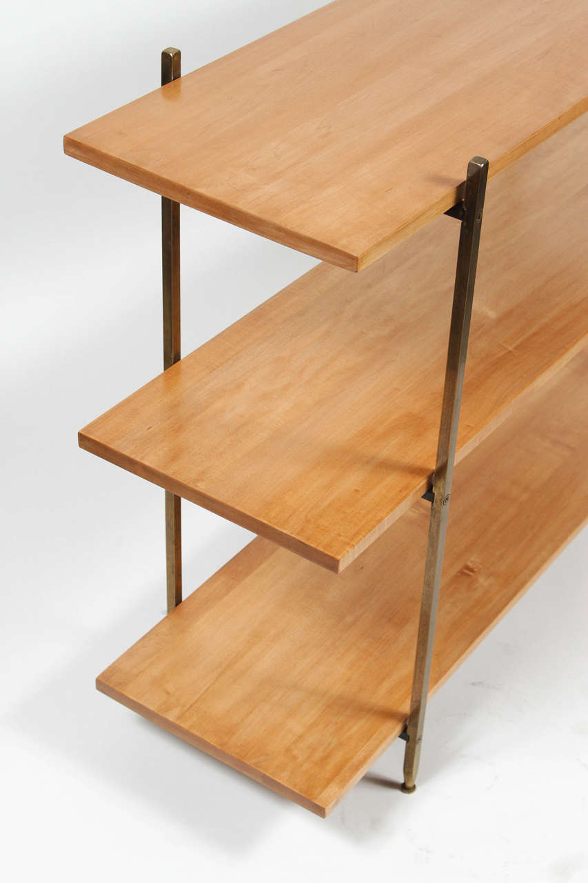 Brass and Maple Bookshelf by Milo Baughman, for Murray Furniture 2