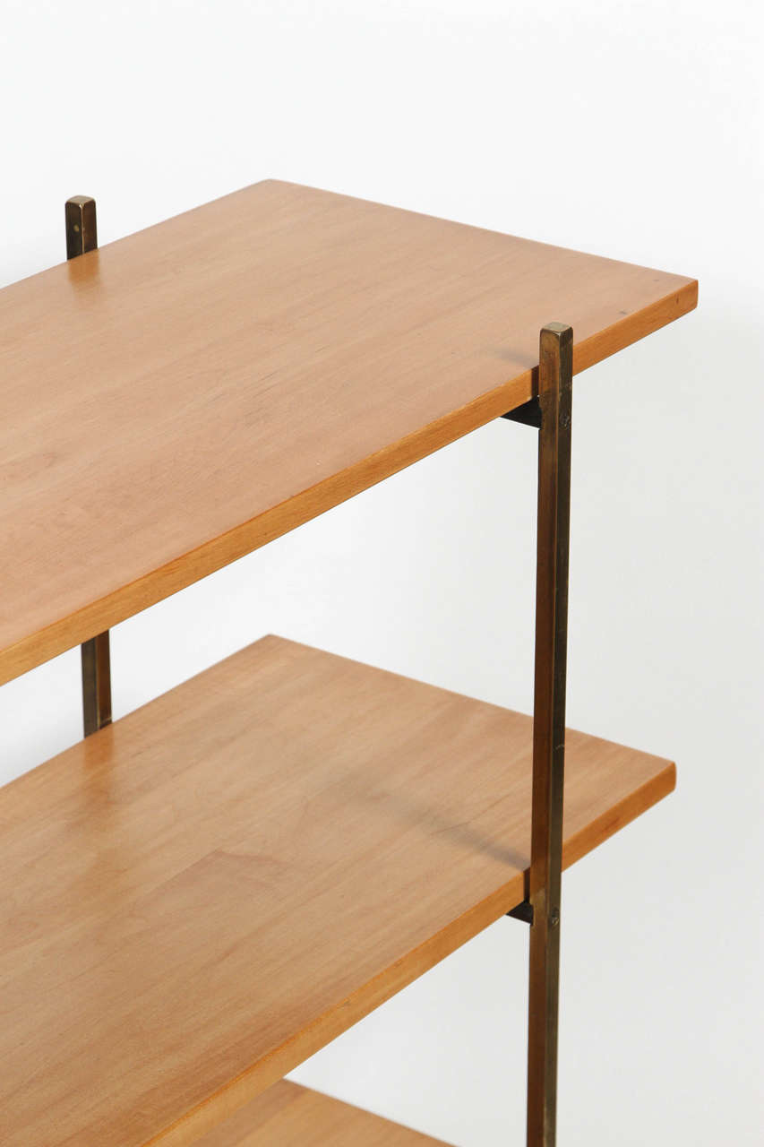 Brass and Maple Bookshelf by Milo Baughman, for Murray Furniture 3