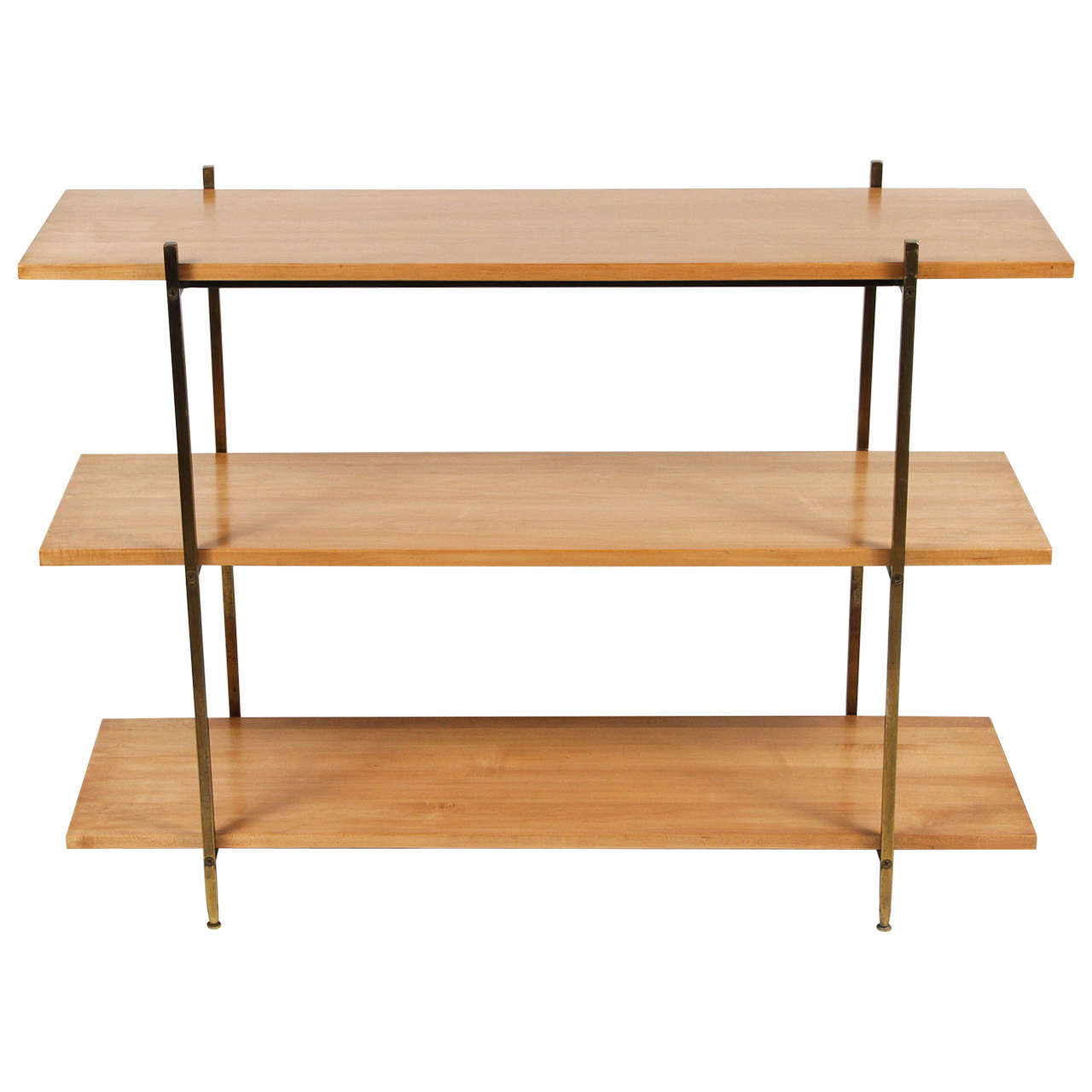 Brass and Maple Bookshelf by Milo Baughman, for Murray Furniture