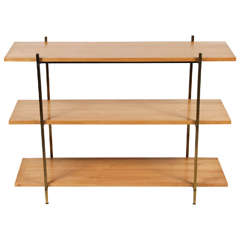 Brass and Maple Bookshelf by Milo Baughman, for Murray Furniture