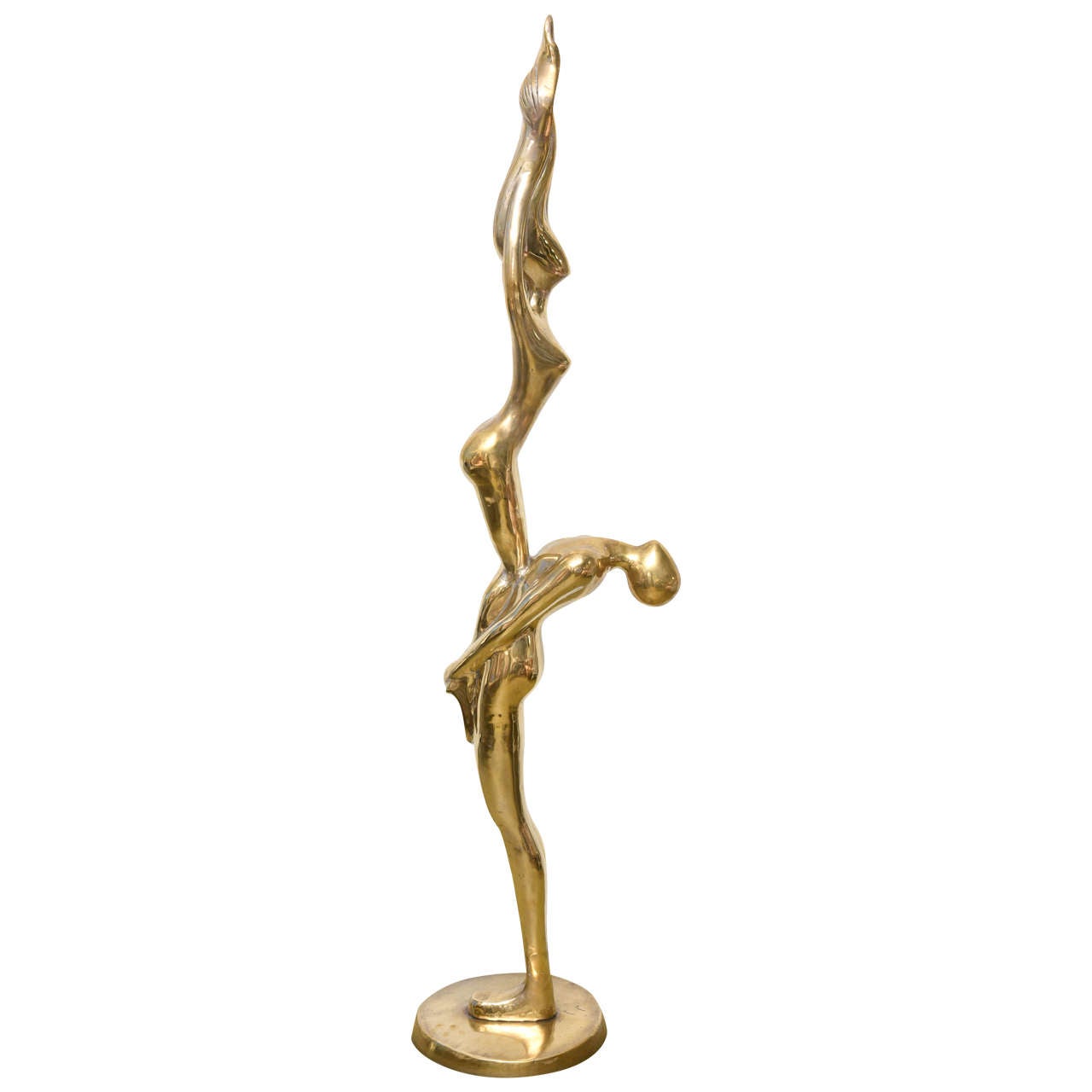 Large Brass Gymnast Sculpture