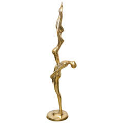 Large Brass Gymnast Sculpture