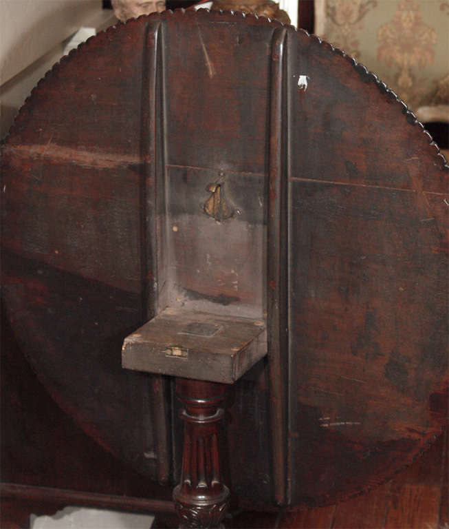 18th Century and Earlier Tilt-top Table with Gadrooned Edge