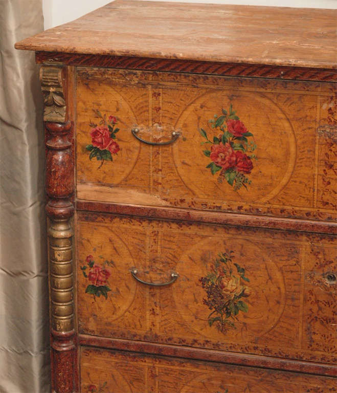 A Painted Pine Chest of Drawers