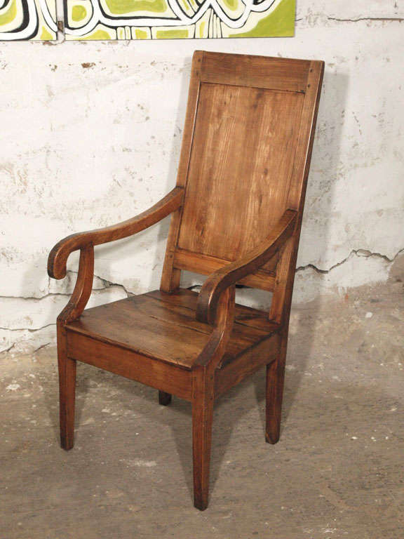 Absolutely stunning in its simplicity.  This antique French provincial walnut chair has a gorgeous patina and clean lines. Completely restored.  Solid and sturdy and comfortable.  Perfect for adding that rustic or antique element to any