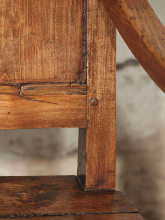Late 18th c. Rustic French Provencial Walnut Chair 5