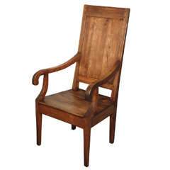 Late 18th c. Rustic French Provencial Walnut Chair